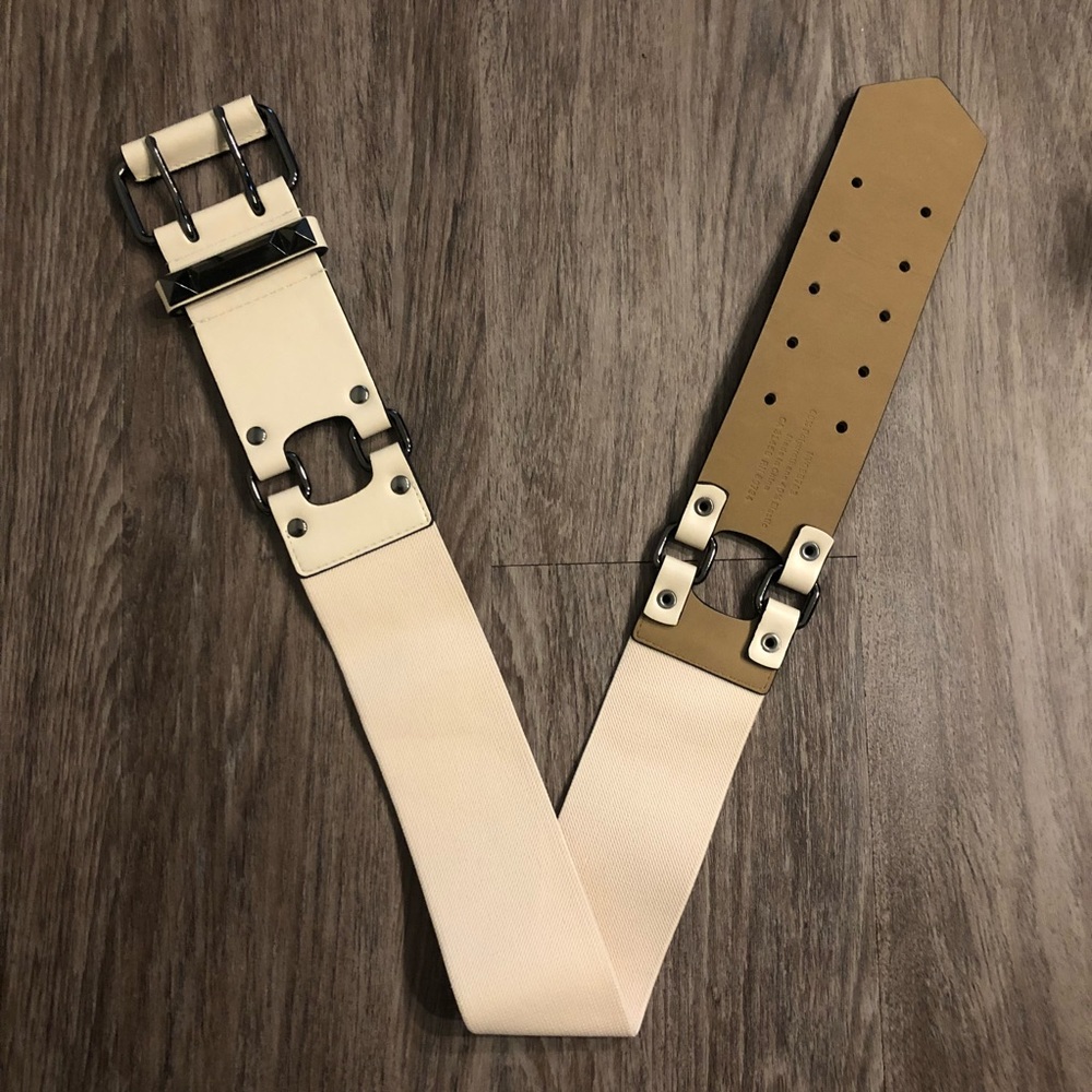 BCBG cream belt.
